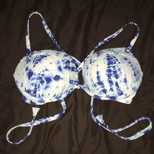Blue Tie-dyed Bikini Top